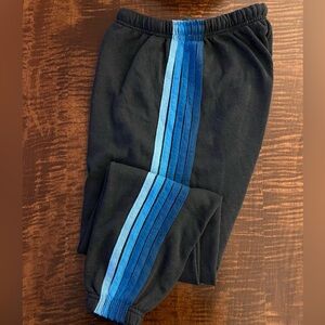 AVIATOR NATION 5 STRIPE SWEATPANTS - CHARCOAL // BLUE - size XS